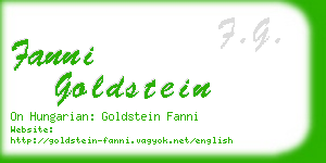 fanni goldstein business card